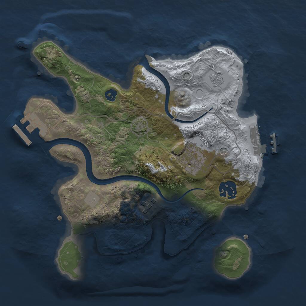 Rust Map: Procedural Map, Size: 2500, Seed: 981, 9 Monuments