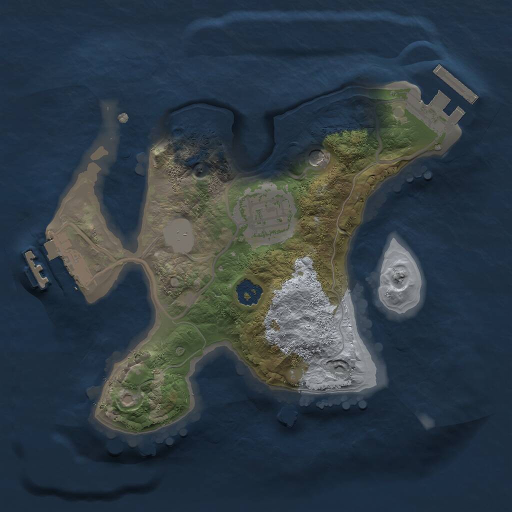 Rust Map: Procedural Map, Size: 2000, Seed: 242424, 5 Monuments