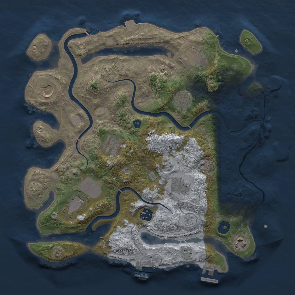 Rust Map: Procedural Map, Size: 3500, Seed: 1549298326, 15 Monuments