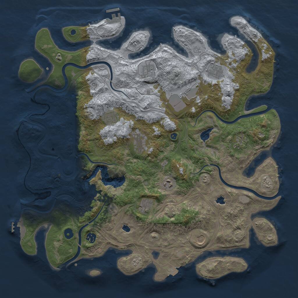 Rust Map: Procedural Map, Size: 4500, Seed: 235706085, 17 Monuments