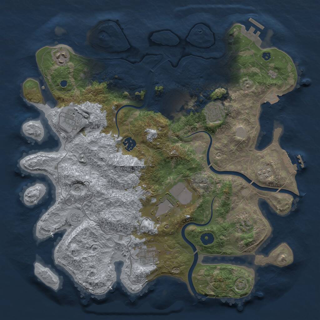 Rust Map: Procedural Map, Size: 3750, Seed: 1641590598, 15 Monuments