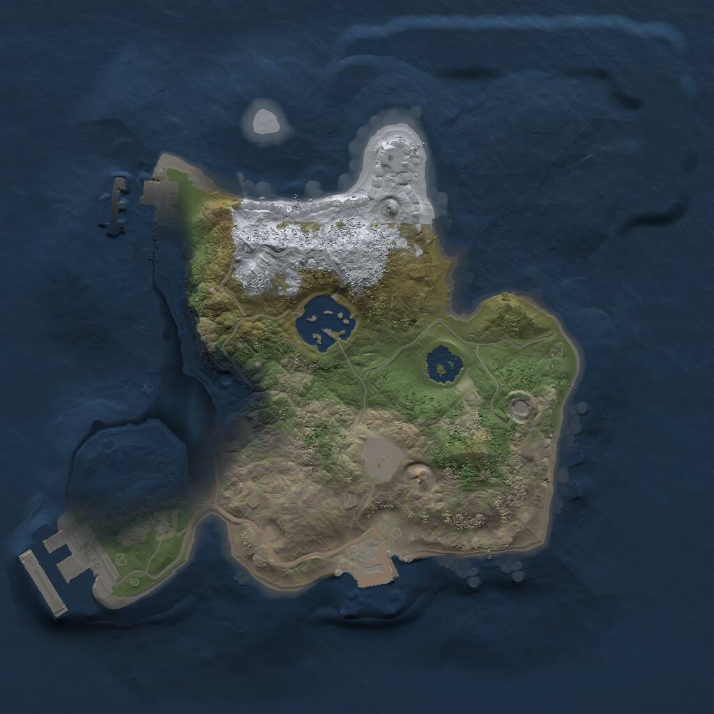 Rust Map: Procedural Map, Size: 2000, Seed: 43262, 4 Monuments