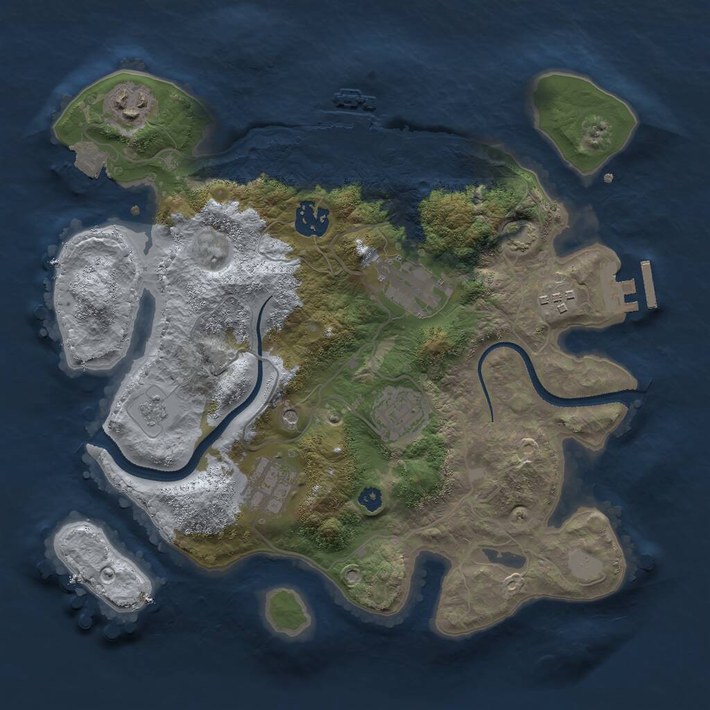 Rust Map: Procedural Map, Size: 3000, Seed: 639020331, 12 Monuments