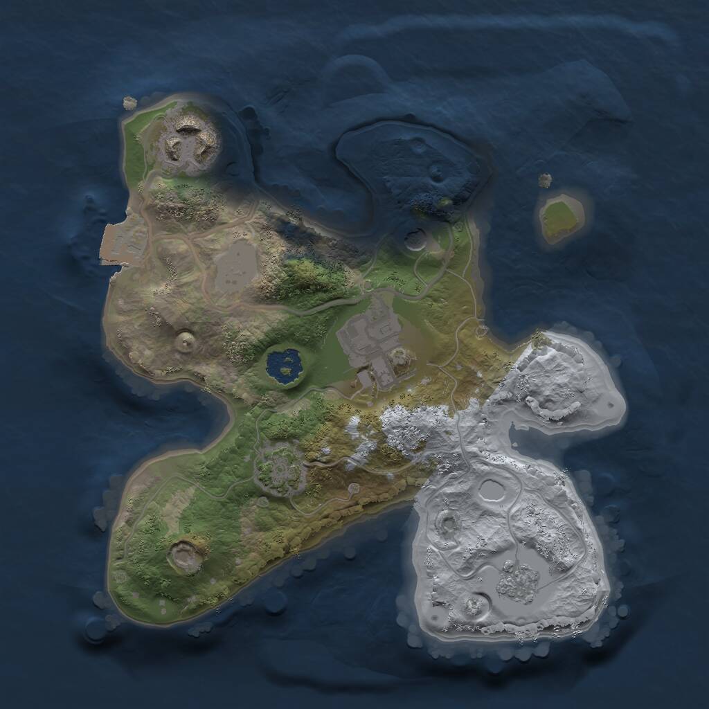 Rust Map: Procedural Map, Size: 2000, Seed: 95684044, 6 Monuments
