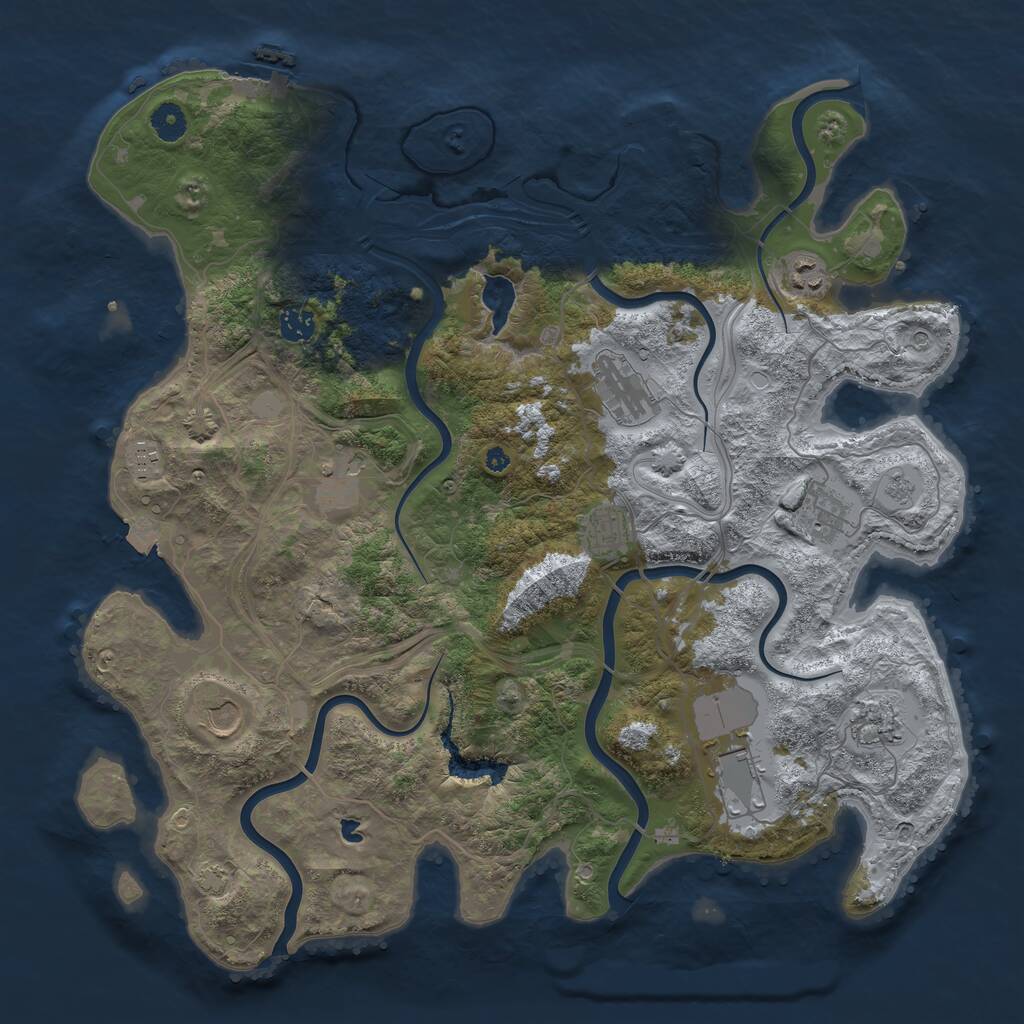 Rust Map: Procedural Map, Size: 4250, Seed: 359347, 16 Monuments
