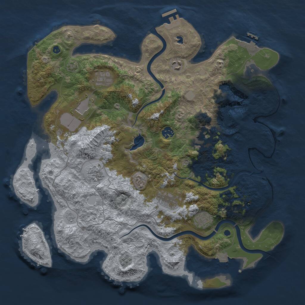 Rust Map: Procedural Map, Size: 4000, Seed: 706543203, 15 Monuments