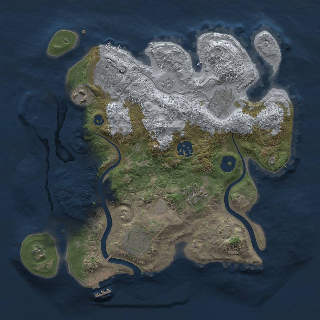 Rust Map: Procedural Map, Size: 3000, Seed: 43262, 11 Monuments