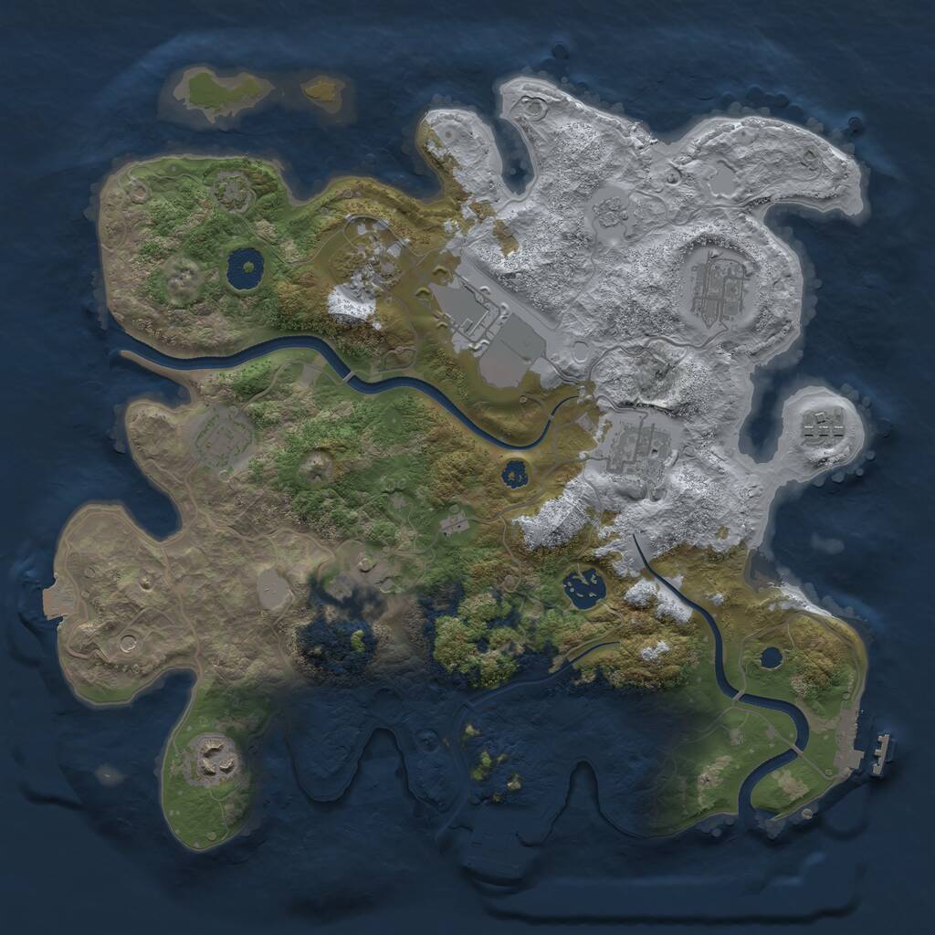 Rust Map: Procedural Map, Size: 3500, Seed: 7483, 15 Monuments
