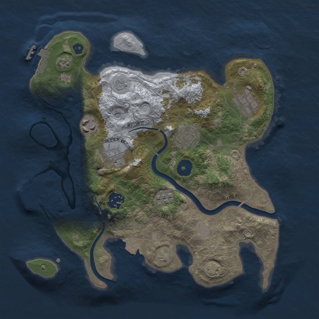 Rust Map: Procedural Map, Size: 3000, Seed: 84771, 12 Monuments