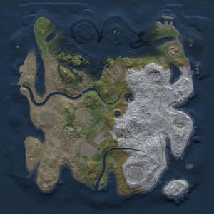 Thumbnail Rust Map: Procedural Map, Size: 3500, Seed: 732185420, 14 Monuments