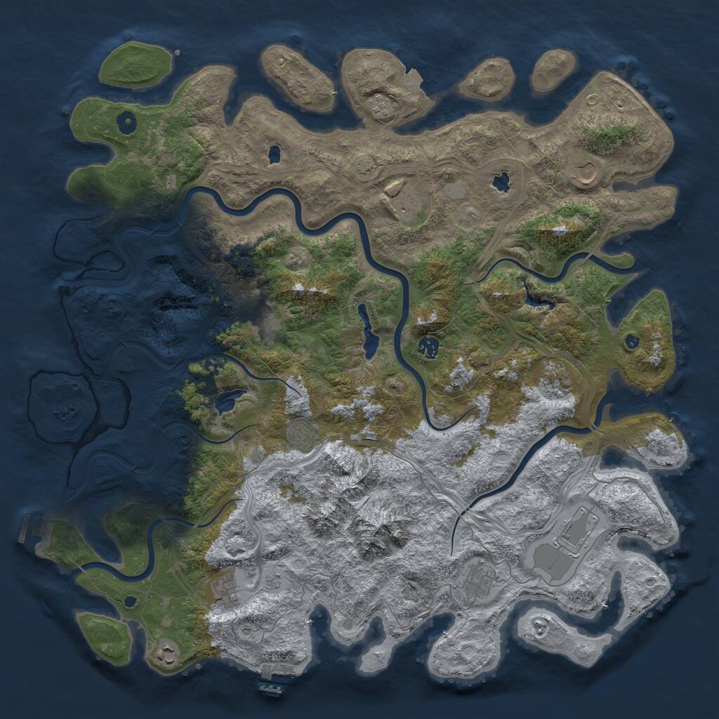 Rust Map: Procedural Map, Size: 5000, Seed: 1959685408, 17 Monuments