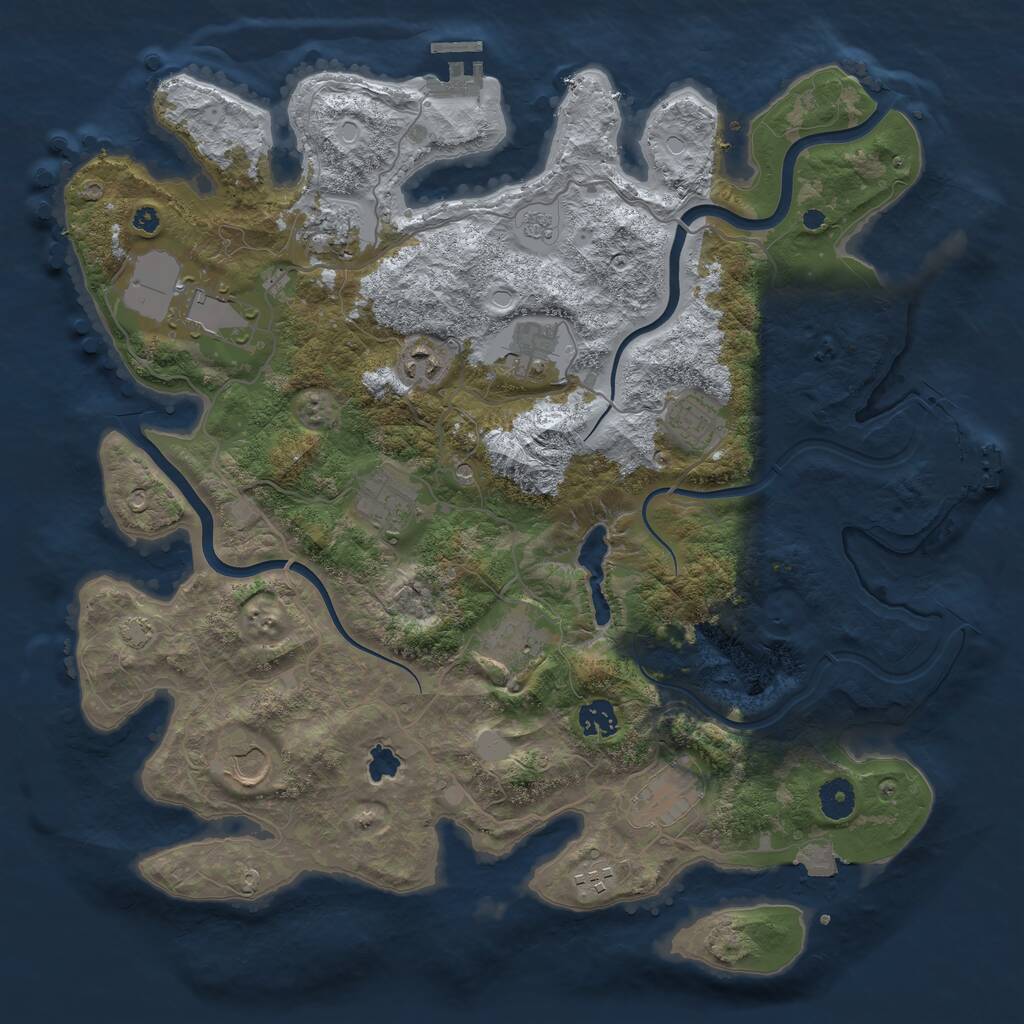 Rust Map: Procedural Map, Size: 4000, Seed: 6932890, 17 Monuments