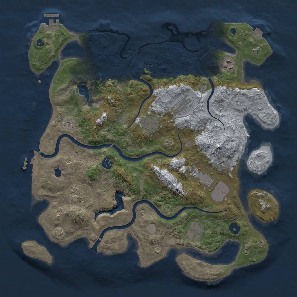 Rust Map: Procedural Map, Size: 4000, Seed: 5873, 14 Monuments