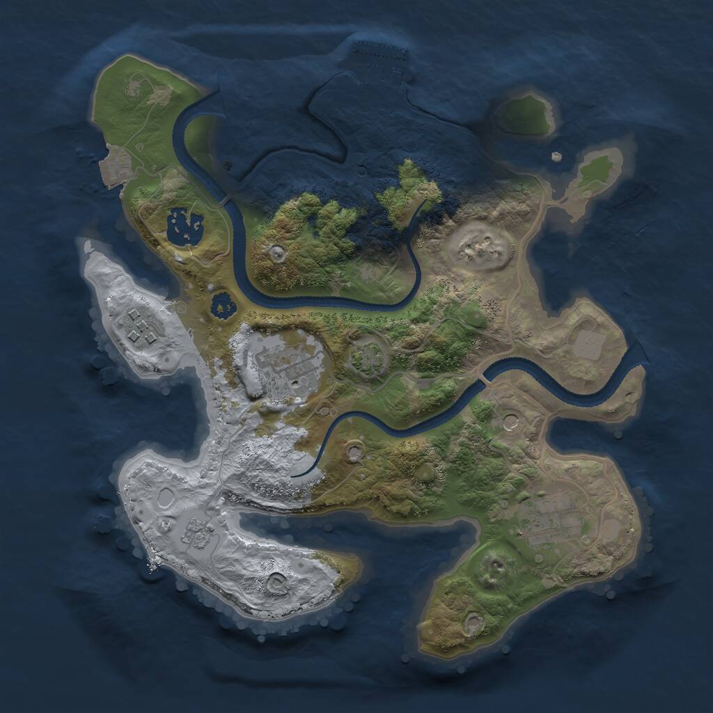 Rust Map: Procedural Map, Size: 2750, Seed: 23451, 9 Monuments