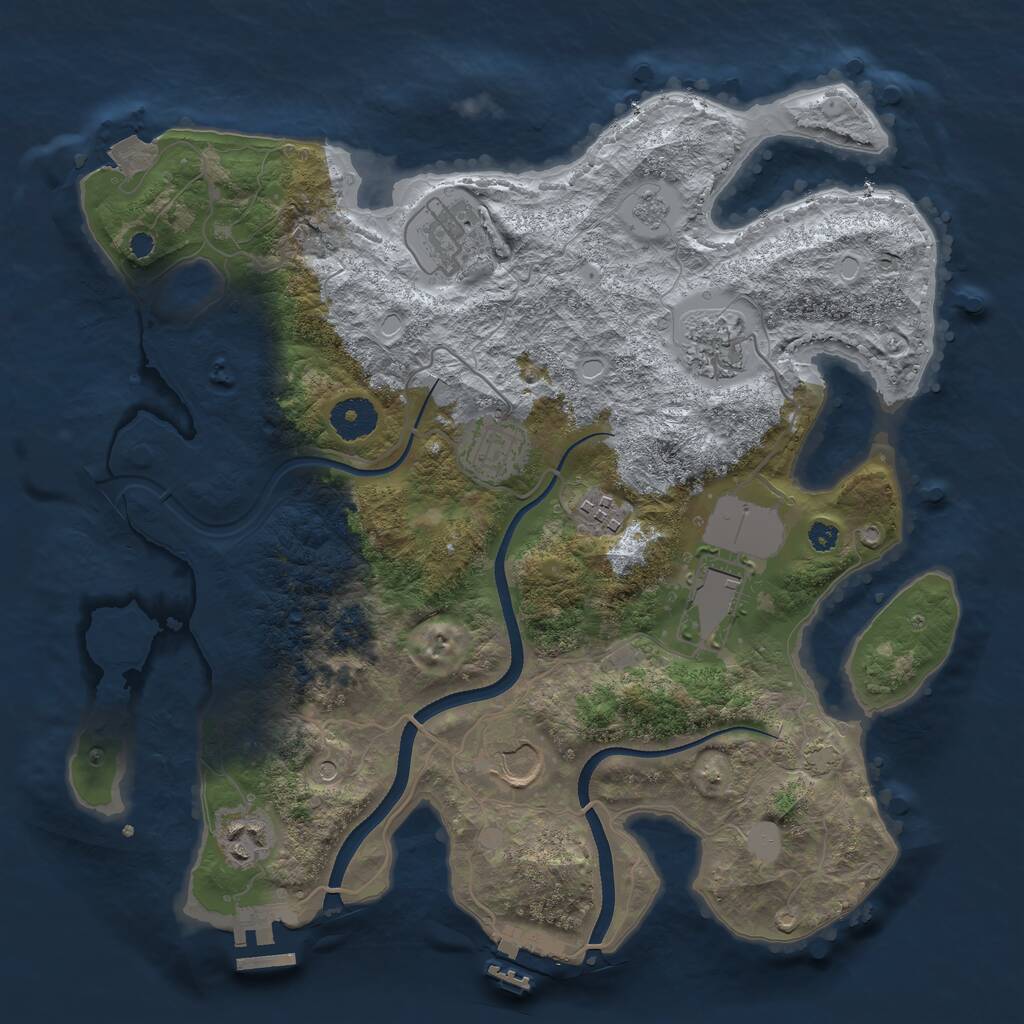 Rust Map: Procedural Map, Size: 3502, Seed: 181260, 13 Monuments