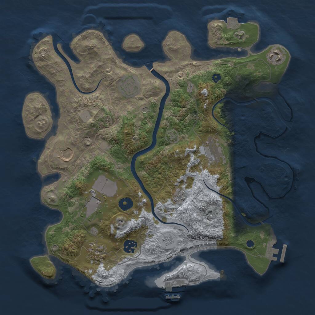 Rust Map: Procedural Map, Size: 3500, Seed: 181773148, 14 Monuments