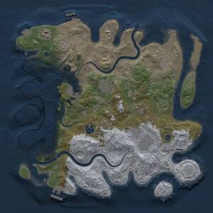 Thumbnail Rust Map: Procedural Map, Size: 3575, Seed: 1757225844, 14 Monuments