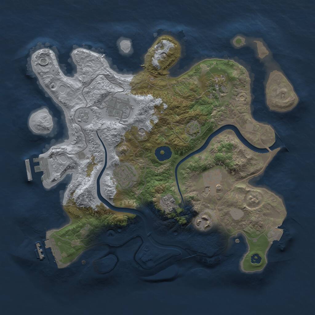Rust Map: Procedural Map, Size: 3000, Seed: 484098923, 12 Monuments