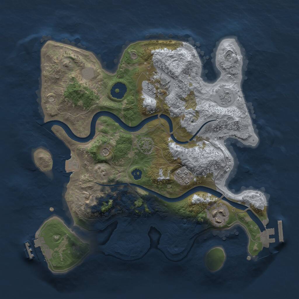 Rust Map: Procedural Map, Size: 2800, Seed: 22788, 9 Monuments