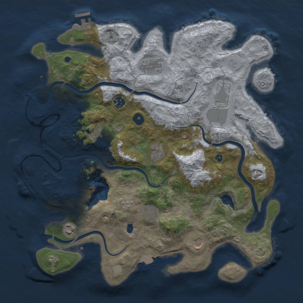 Rust Map: Procedural Map, Size: 4000, Seed: 1727877029, 15 Monuments