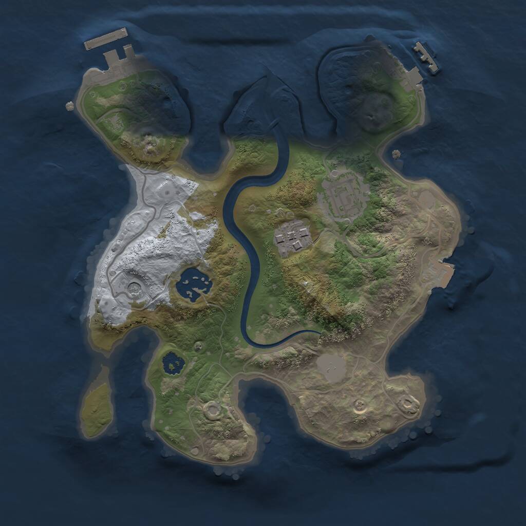 Rust Map: Procedural Map, Size: 2400, Seed: 190825, 7 Monuments