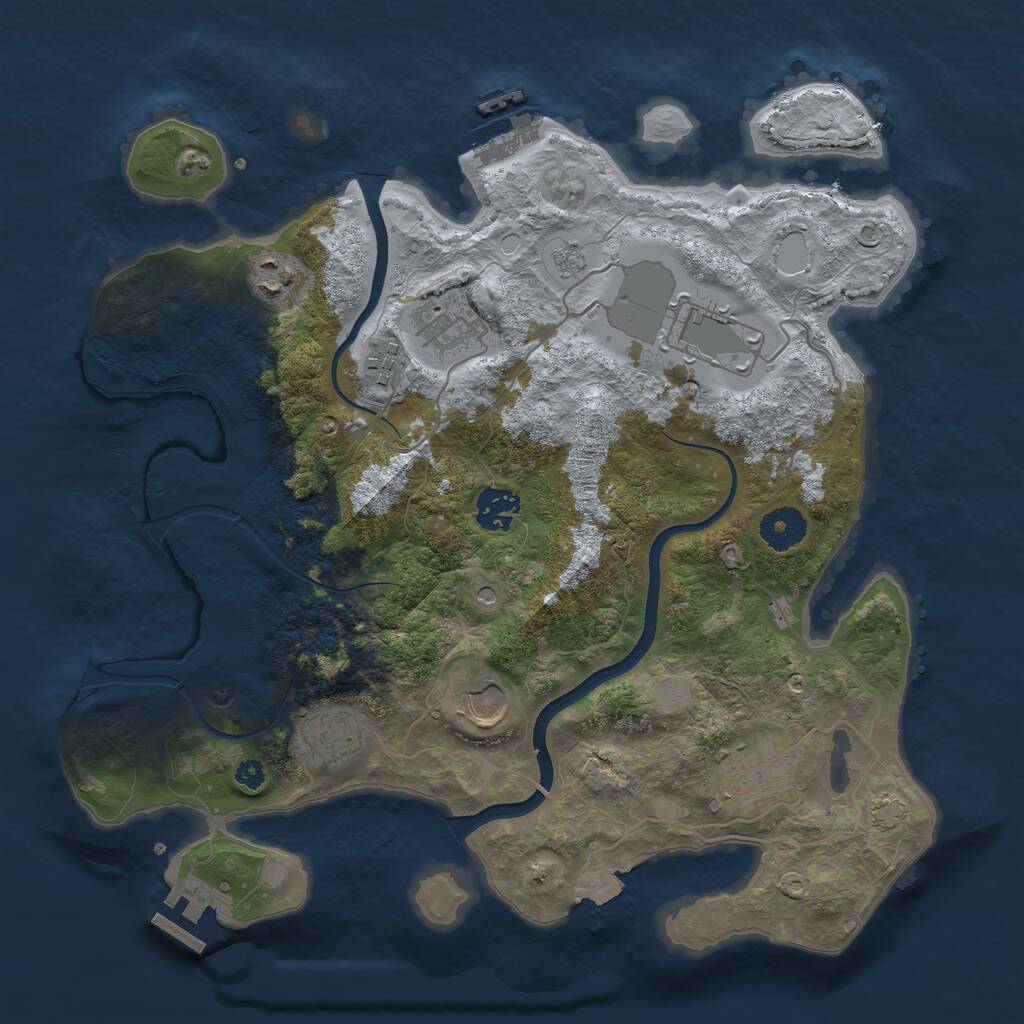 Rust Map: Procedural Map, Size: 3500, Seed: 1666459794, 14 Monuments