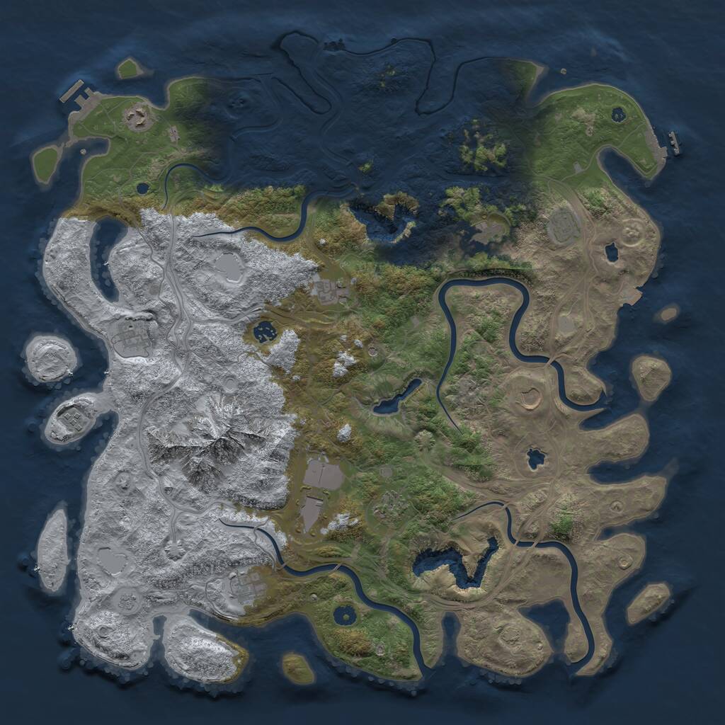 Rust Map: Procedural Map, Size: 5000, Seed: 121870859, 17 Monuments