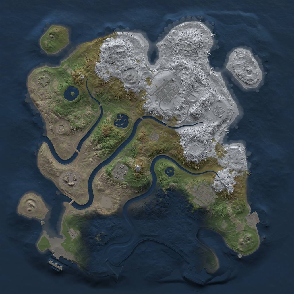 Rust Map: Procedural Map, Size: 3000, Seed: 681231482, 11 Monuments