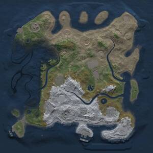 Thumbnail Rust Map: Procedural Map, Size: 3750, Seed: 1153936701, 14 Monuments