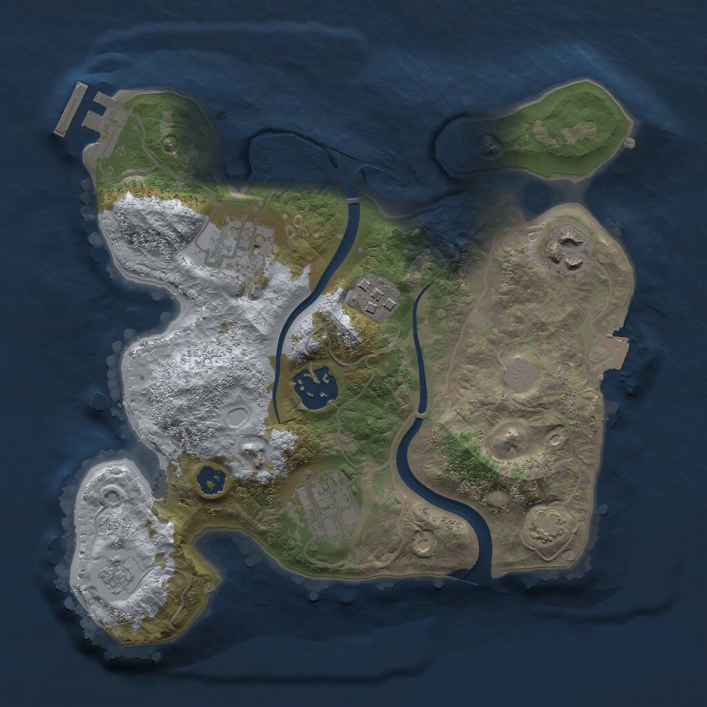 Rust Map: Procedural Map, Size: 2500, Seed: 1772766844, 9 Monuments