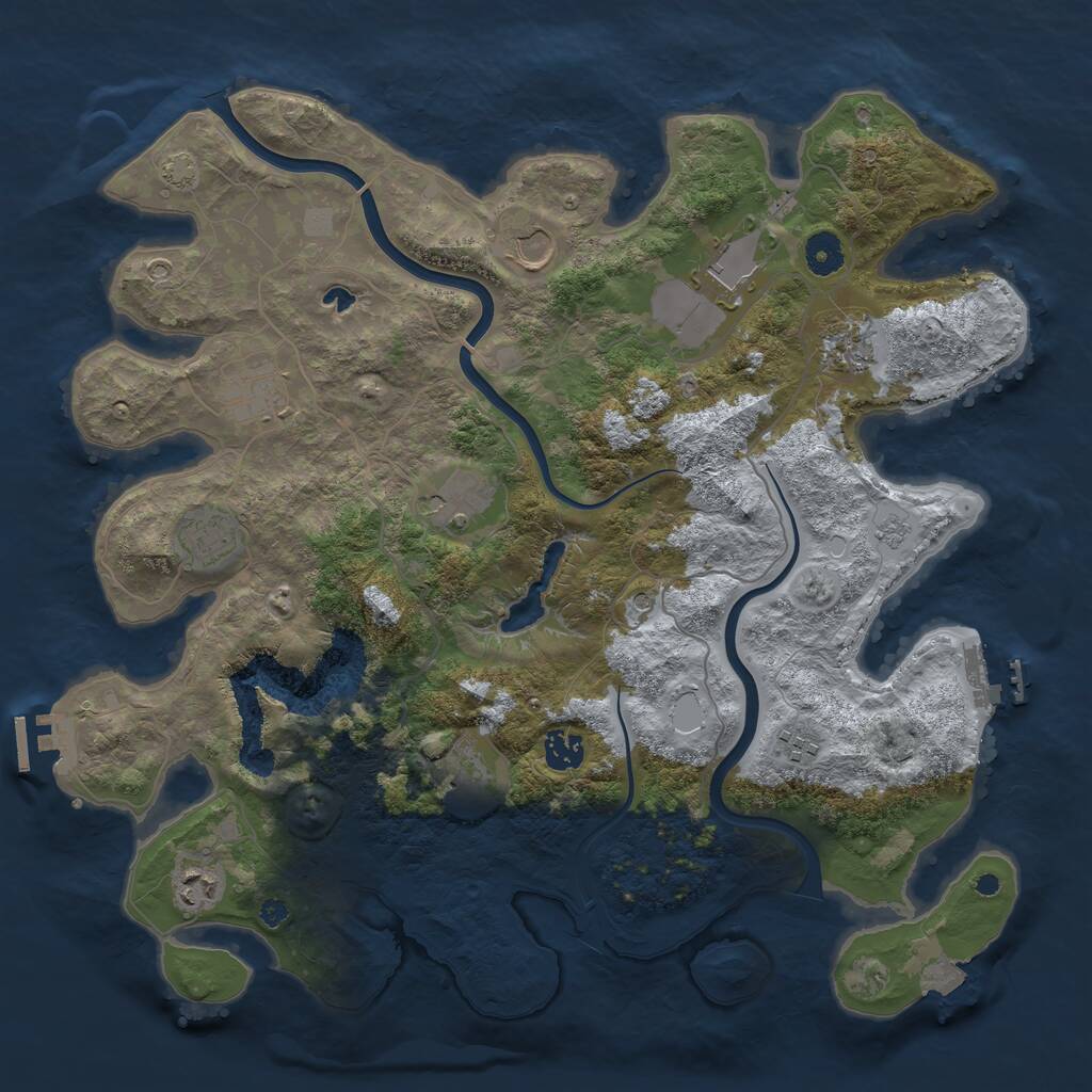 Rust Map: Procedural Map, Size: 4000, Seed: 2000367049, 16 Monuments