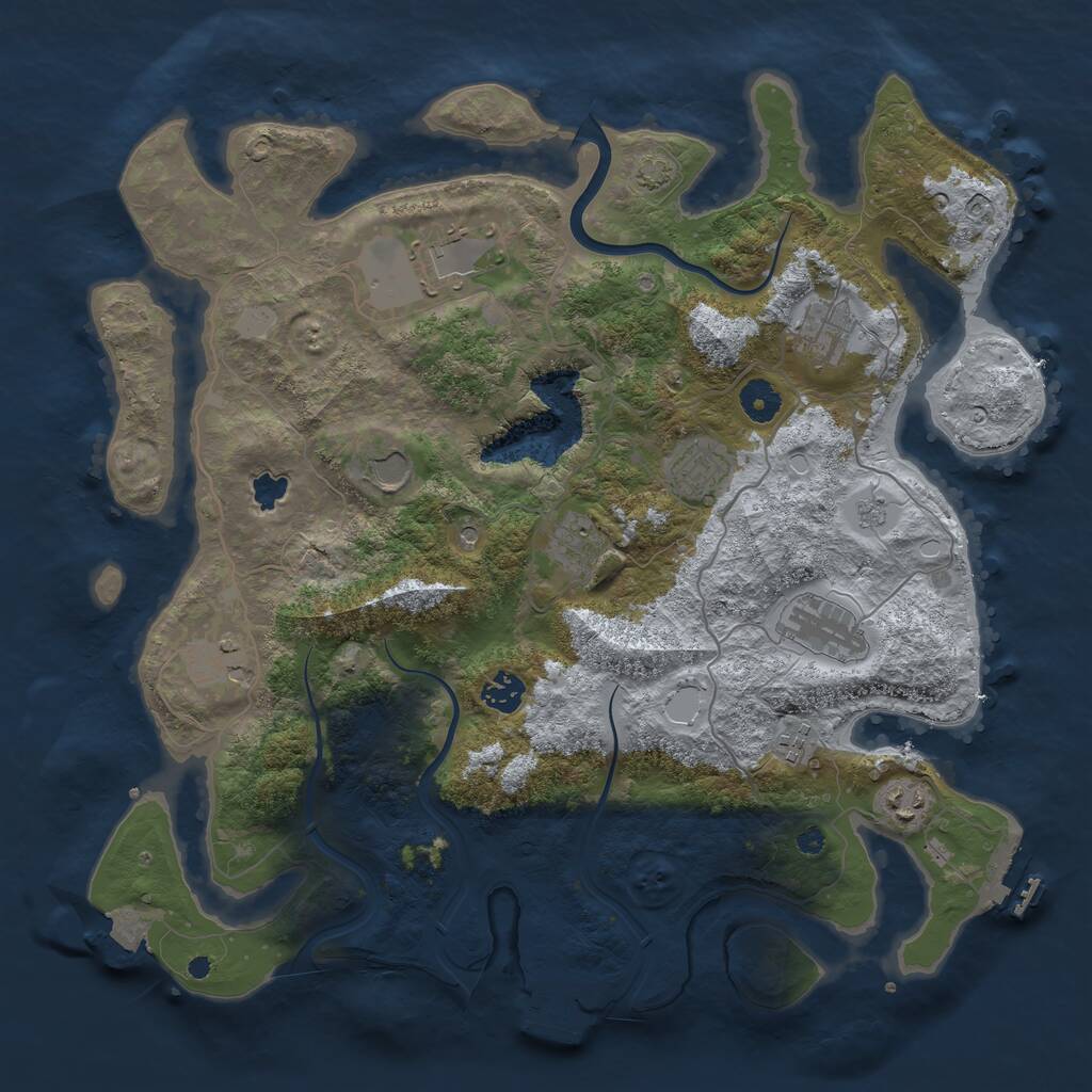 Rust Map: Procedural Map, Size: 4000, Seed: 6743785, 16 Monuments