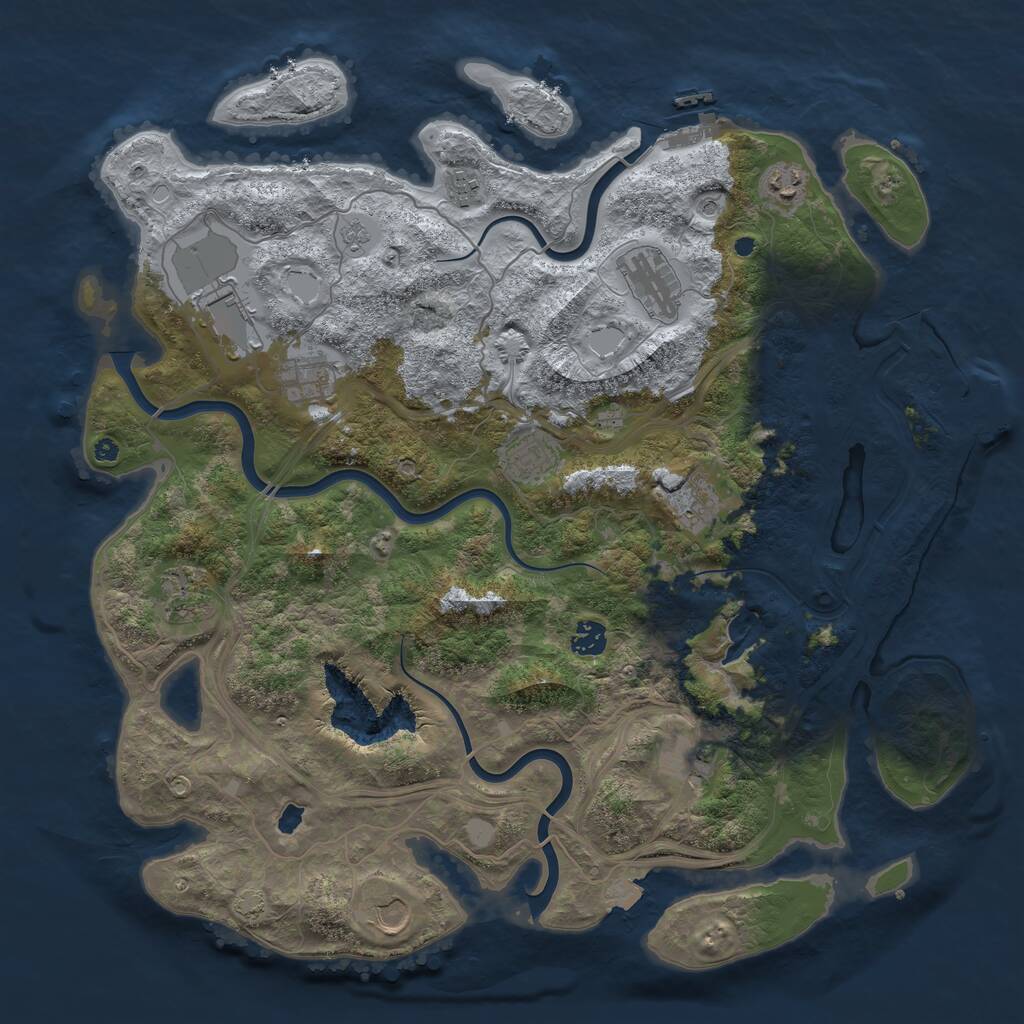 Rust Map: Procedural Map, Size: 4250, Seed: 436168729, 17 Monuments