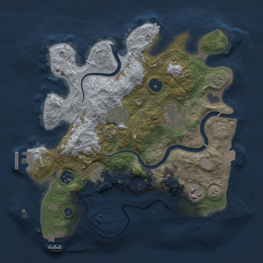 Rust Map: Procedural Map, Size: 3000, Seed: 849301500, 11 Monuments