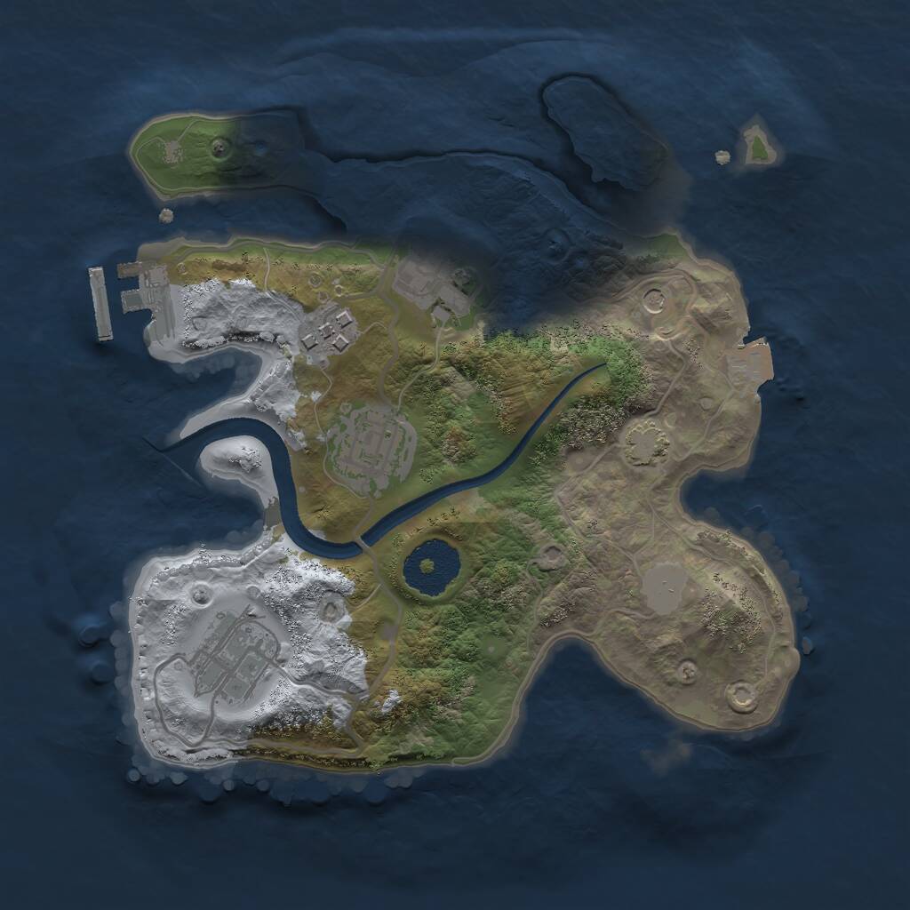 Rust Map: Procedural Map, Size: 2500, Seed: 598761657, 8 Monuments