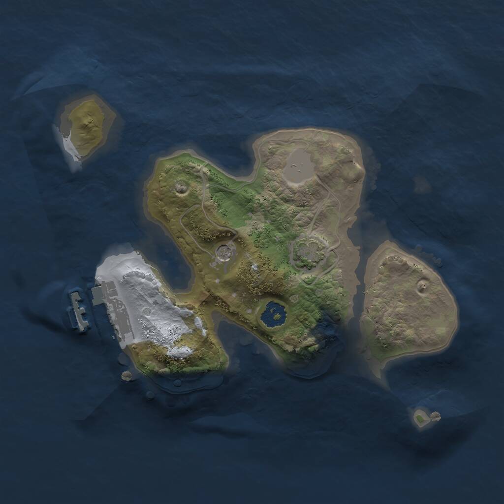 Rust Map: Procedural Map, Size: 2000, Seed: 87628, 4 Monuments
