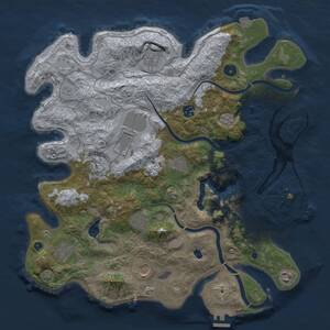 Thumbnail Rust Map: Procedural Map, Size: 4000, Seed: 14460, 16 Monuments