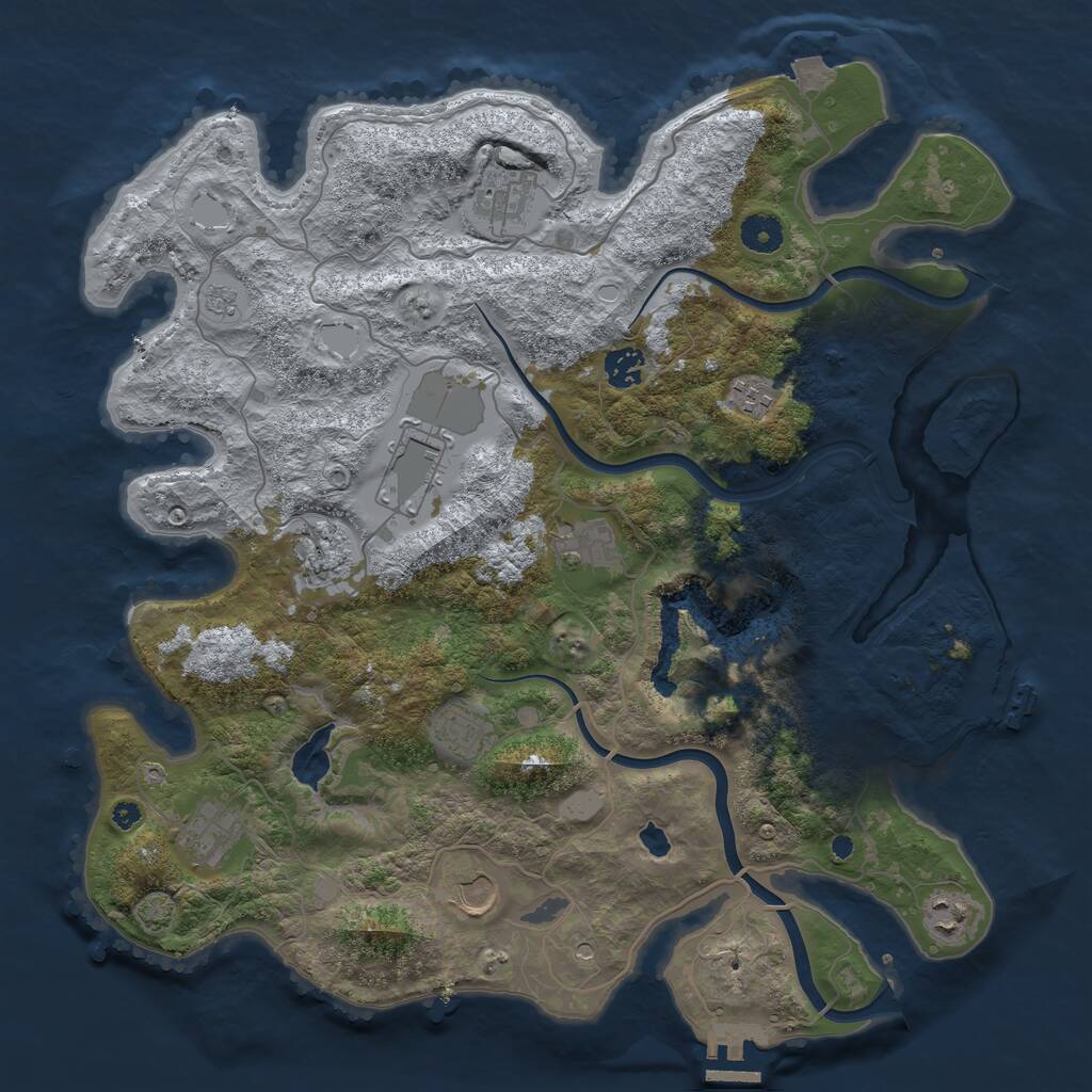 Rust Map: Procedural Map, Size: 4000, Seed: 14460, 16 Monuments