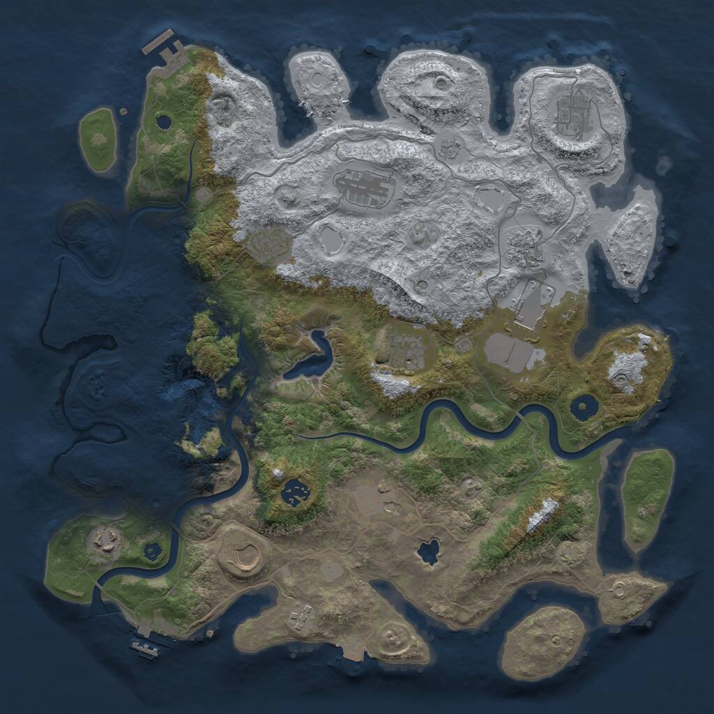 Rust Map: Procedural Map, Size: 4000, Seed: 15678, 17 Monuments