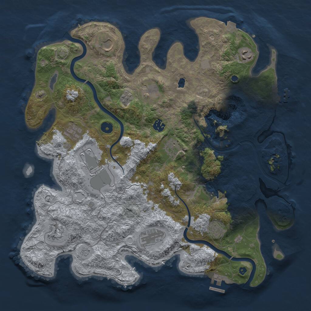 Rust Map: Procedural Map, Size: 4000, Seed: 5180, 17 Monuments