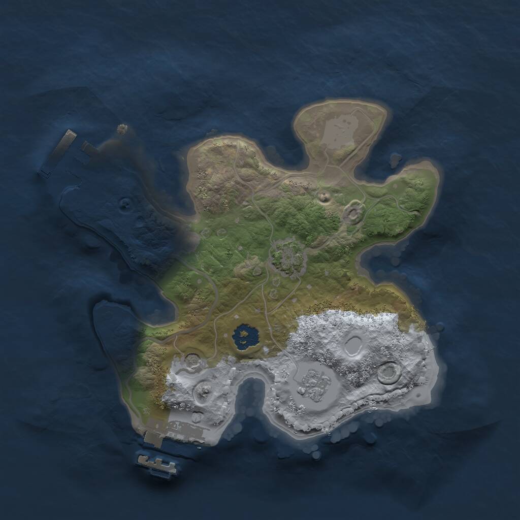 Rust Map: Procedural Map, Size: 2000, Seed: 1959685408, 6 Monuments