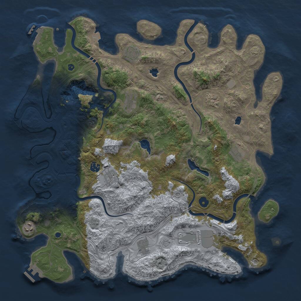 Rust Map: Procedural Map, Size: 4500, Seed: 996852262, 16 Monuments