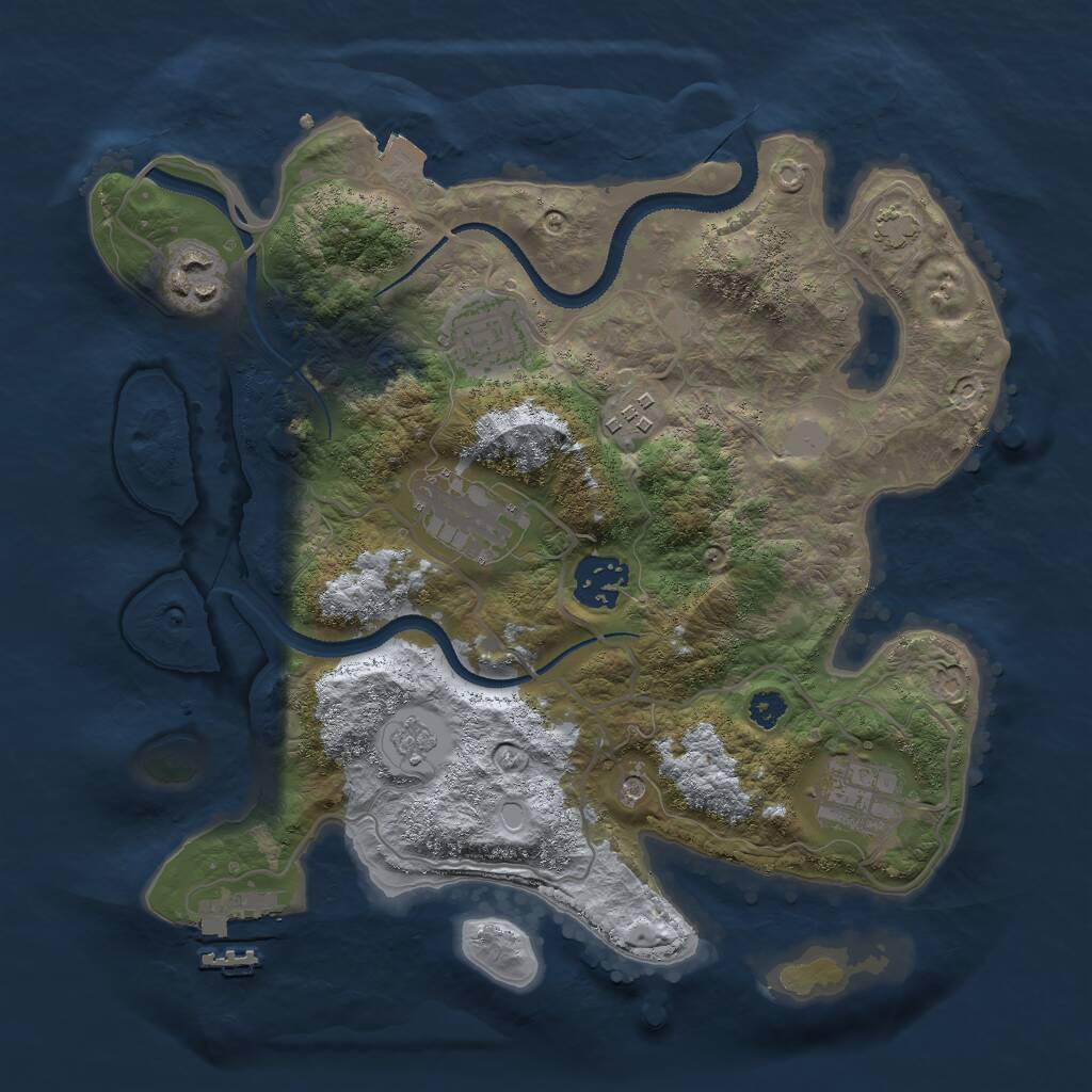 Rust Map: Procedural Map, Size: 3000, Seed: 346898526, 11 Monuments