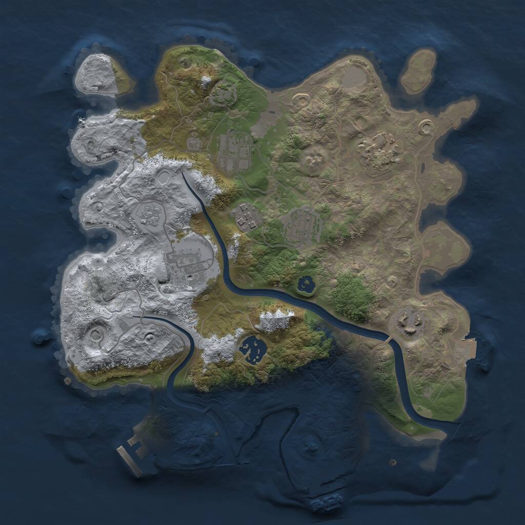 Rust Map: Procedural Map, Size: 3000, Seed: 306872754, 13 Monuments