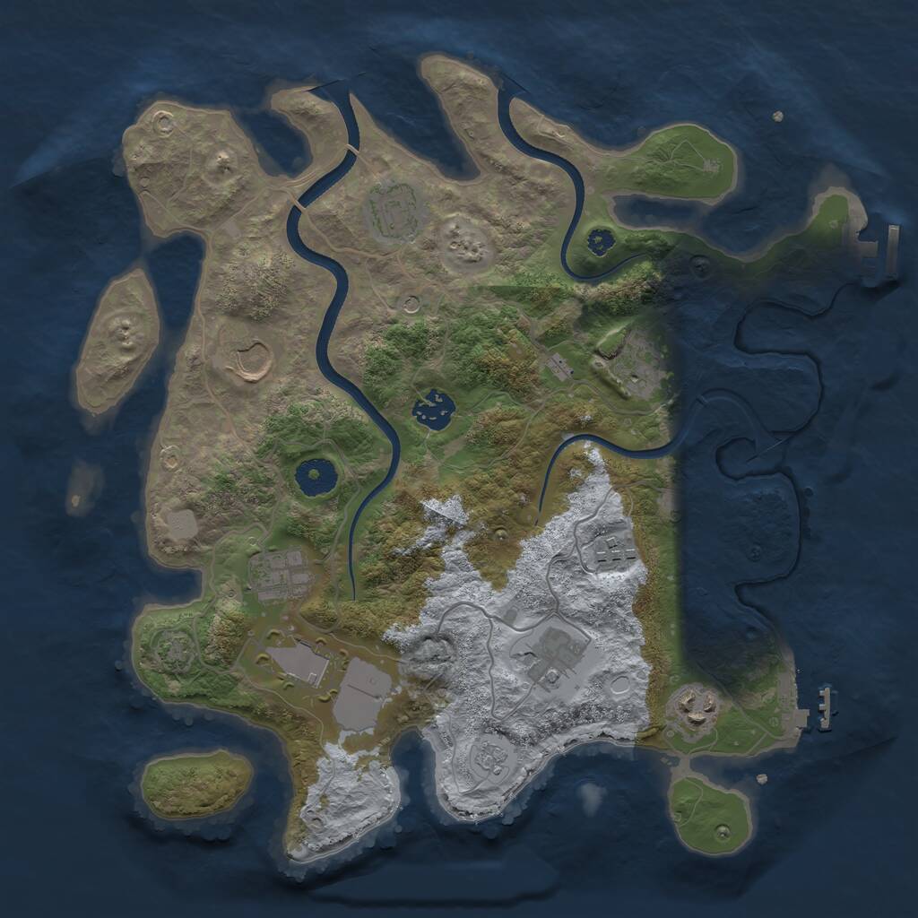 Rust Map: Procedural Map, Size: 3500, Seed: 481941, 15 Monuments