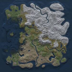 Thumbnail Rust Map: Procedural Map, Size: 5000, Seed: 43273, 17 Monuments