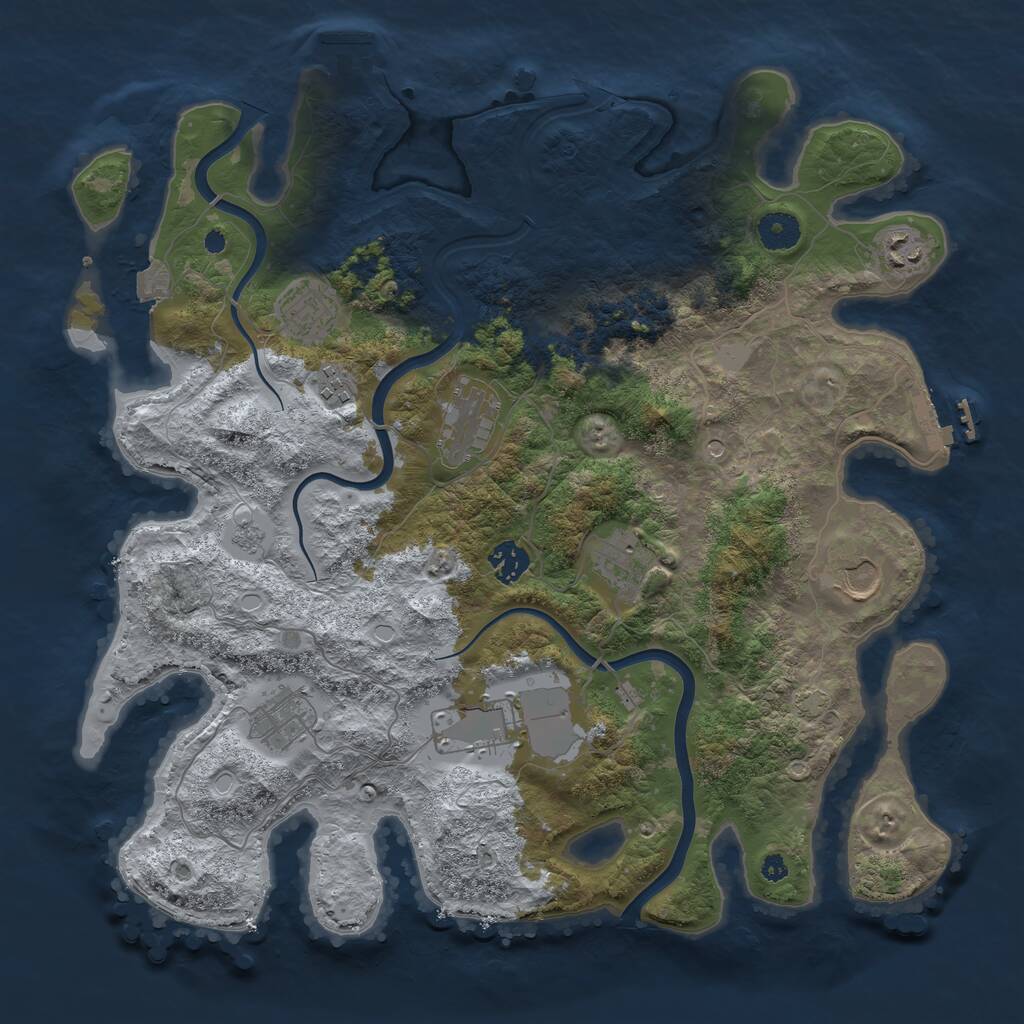 Rust Map: Procedural Map, Size: 3850, Seed: 892721023, 15 Monuments