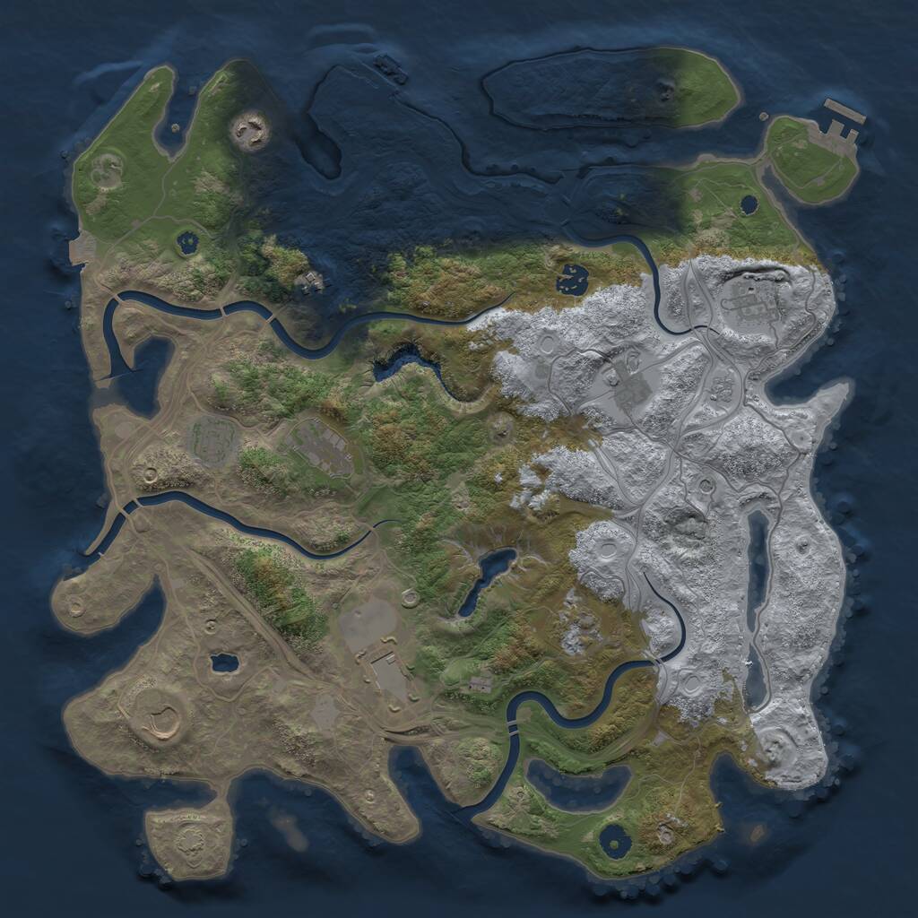 Rust Map: Procedural Map, Size: 4250, Seed: 825422294, 16 Monuments