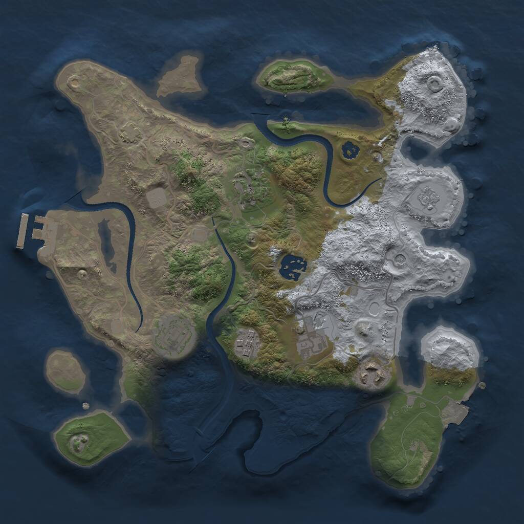 Rust Map: Procedural Map, Size: 3000, Seed: 1570406819, 11 Monuments