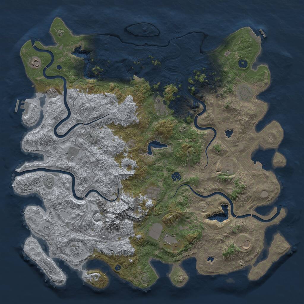 Rust Map: Procedural Map, Size: 5000, Seed: 13501, 17 Monuments